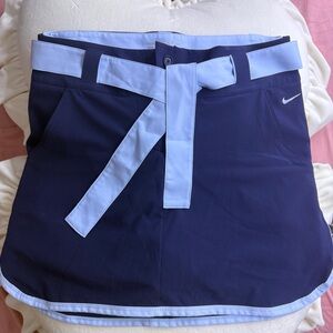Nike Navy and Light Blue Tie-Waist Athletic Skort